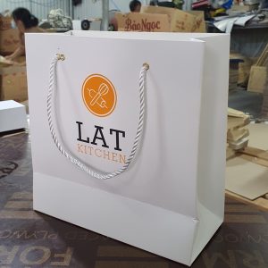 Túi giấy cao cấp màu trắng LAT KITCHEN #28 6 Túi giấy màu trắng đẹp