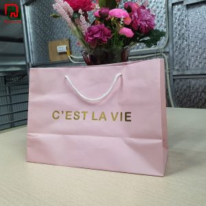 Túi giấy màu hồng đẹp CEST LA VIE #14 12 xuong in tui giay dep gia re ha noi20200314 184943 20210415