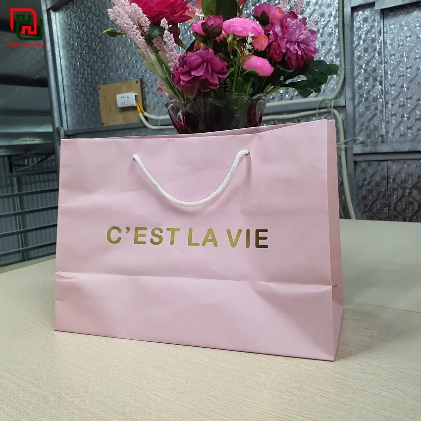 Túi giấy màu hồng đẹp CEST LA VIE #14 - Ảnh 6