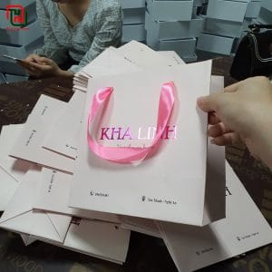 Túi đựng mỹ phẩm màu trắng Kha Linh #11 8 Túi giấy đựng quà đẹp giá rẻ