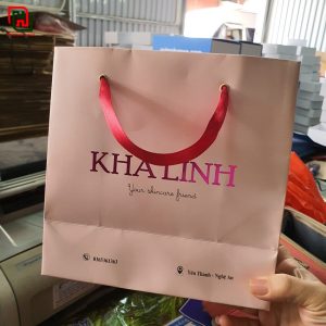 Túi đựng mỹ phẩm màu hồng Kha Linh #10 5 Túi giấy đẹp giá rẻ