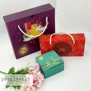 Hộp đựng bánh trung thu giá sỉ Tết Đoàn Viên 2 bánh màu đỏ 11 Hộp đựng bánh trung thu giá sỉ rẻ