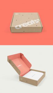 Hộp đựng quần áo làm quà tặng sang xịn mịn 3 Mailing Box PSD MockUp