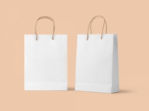 Paper Bags with Coir Rope Free Mockup
