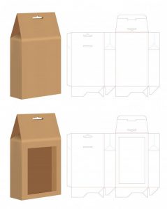 Premium Vector Paper bag die cut mock up template vector