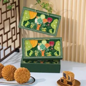 Hộp đựng 2 bánh trung thu xanh - TT17