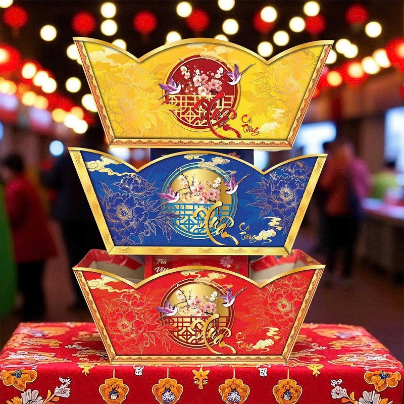 Đặt In Khay Thuyền Đựng Quà Tết Tại Hà Nội 3 khay thuyen qua Tet nam 2026